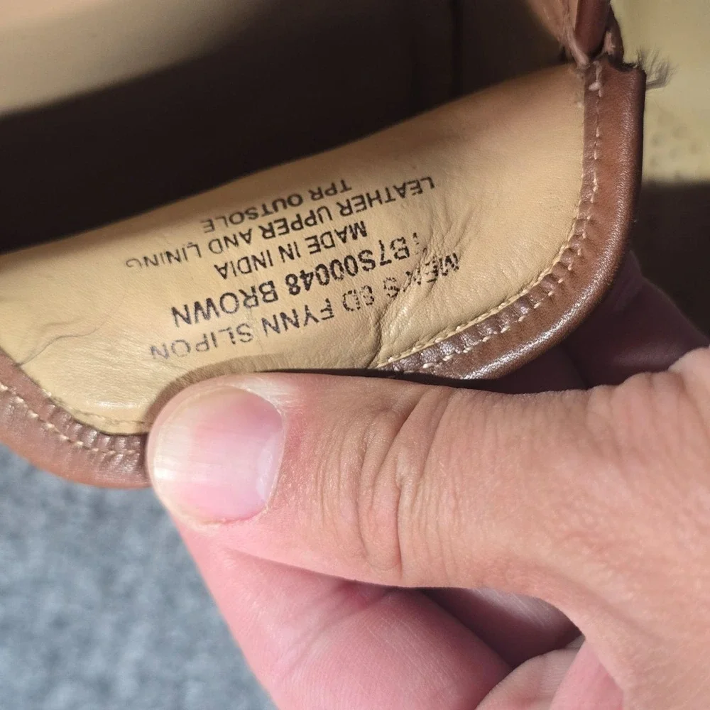 Tommy Bahama Shoes Mens 8 Brown Woven Leather GD Fynn Slip-On Loafers T8750048
